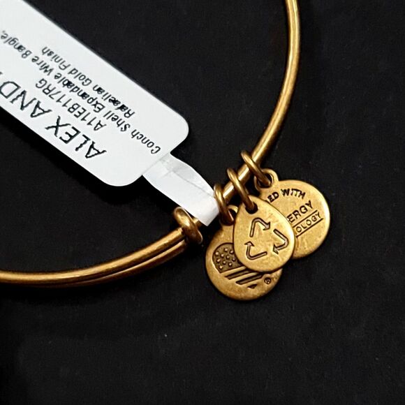 Alex And Ani Gold Conch Shell Charm Bangle - Picture 4 of 8